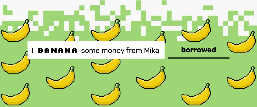 Игра Banana на обработку лексики (баннер)