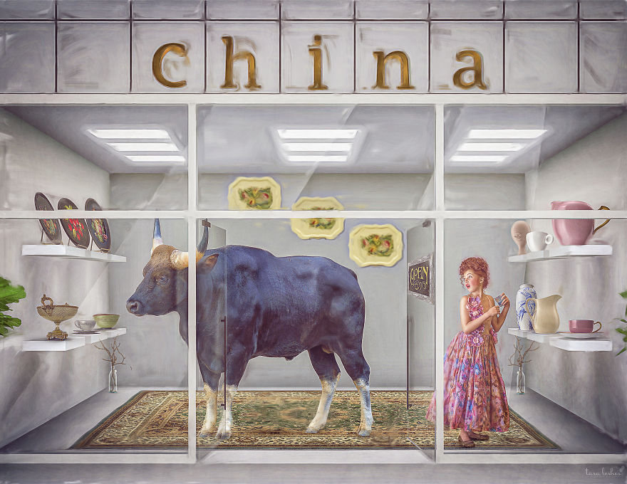 Bull In A China Shop (бык в магазине фарфора) – неуклюжее или неуместное поведение, “слон в посудной лавке”