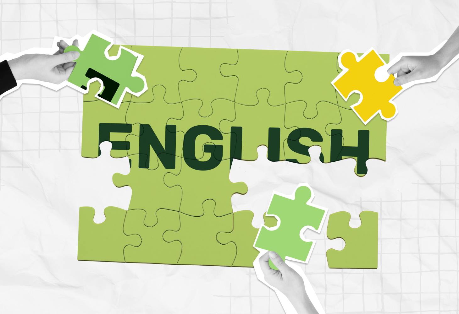 Почему «отсутствие способности к языкам» — это чаще всего просто неподобранный ключ к замку? Дети складывают пазл со словом English (изображение)