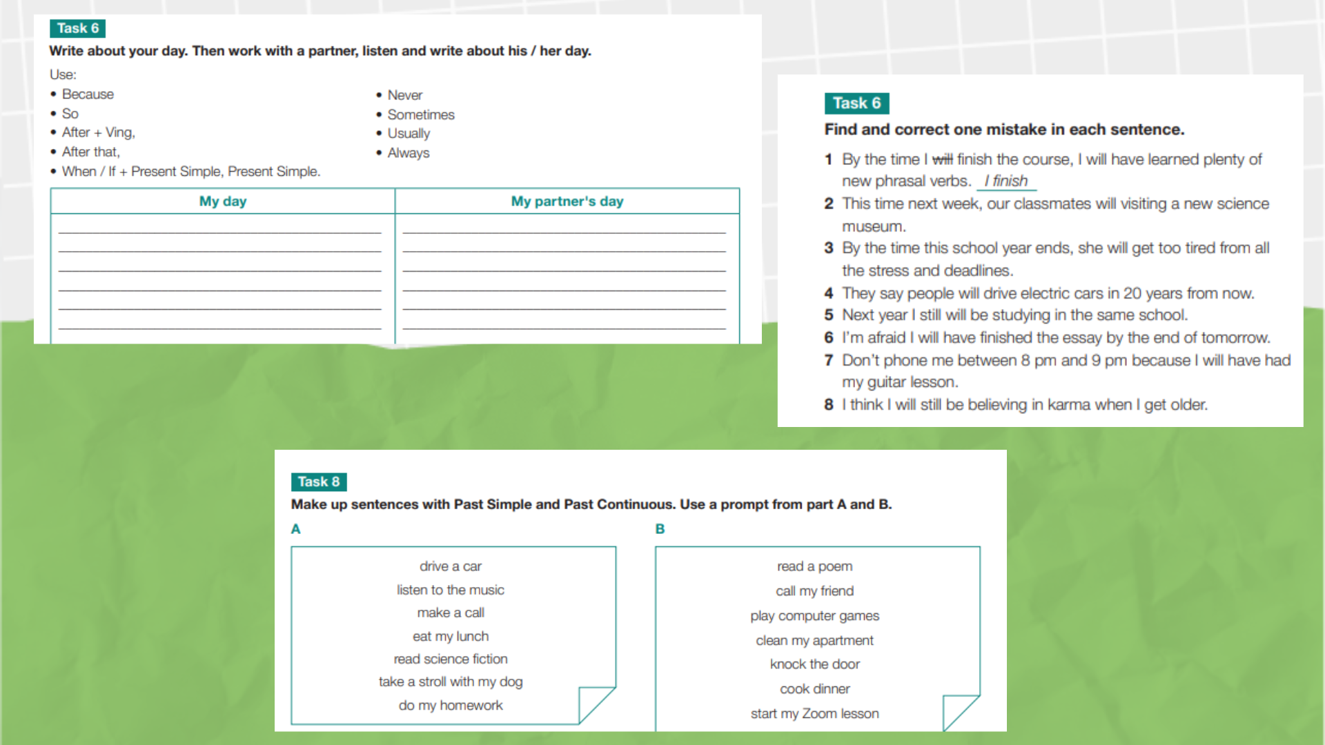 Как изучаются времена в школе английского языка Green Country (изображение)