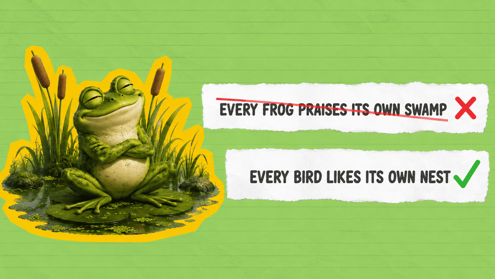 Английская идиома Every bird likes its own nest (изображение)